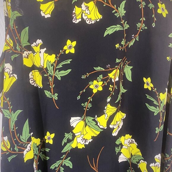 Who What Wear - Black Sheer Blouse with Yellow Flowers - Picture 4 of 10